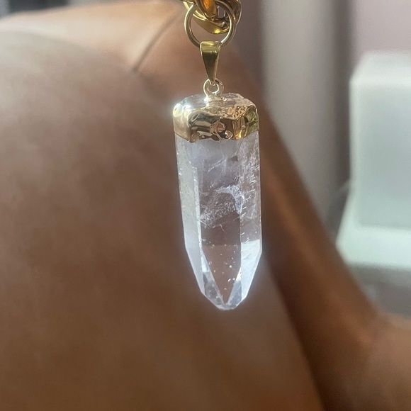 💎 Quartz crystal chunky curb chain necklace - Picture 8 of 11